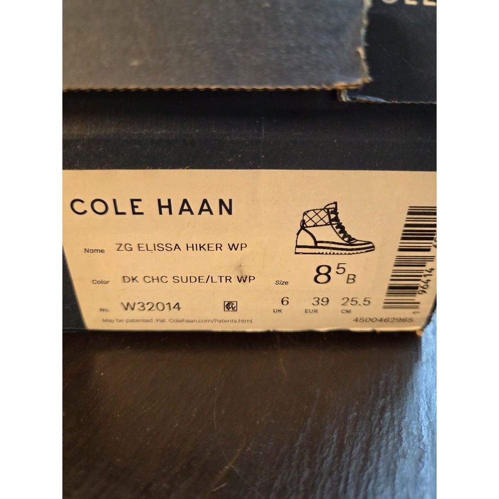 Cole Haan Wms ZeroGrand Elissa Hiker WP Boots Dk Choco Suede/Lthr 8.5 NEW! $300 - Picture 8 of 13